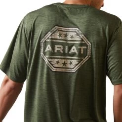 Ariat® Men's Charger Logo Stamp Kombu Green T-Shirt 10043767 -ARIAT Cowboy Gear S23 MNS WEST 10043767 detail02