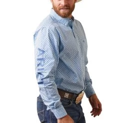 Ariat® Men's Team Syed Diamond Print White Button Down Shirt 10043854