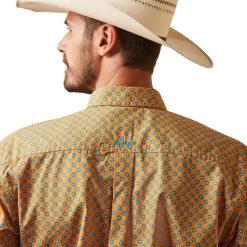 Ariat® Men's Kilian Fitted Jasper Stone Button Down Shirt 10043871 -ARIAT Cowboy Gear S23 MNS WEST 10043871 detail01