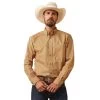 Ariat® Men's Kilian Fitted Jasper Stone Button Down Shirt 10043871 -ARIAT Cowboy Gear S23 MNS WEST 10043871 front