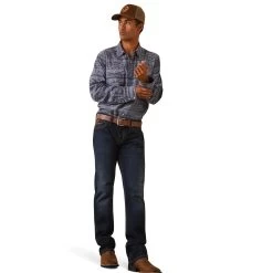 Ariat® Men's Haddington Dusty Green Chambray Snap Shirt 10043892 -ARIAT Cowboy Gear S23 MNS WEST 10043892 full