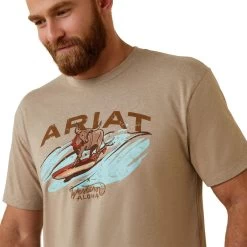 Ariat® Men's Surf & Turf Western Aloha Oatmeal Heather Tee 10044012 -ARIAT Cowboy Gear S23 MNS WEST 10044012 detail01