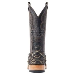 Ariat® Men's Deep Water Exotic Distressed Black Western Boots 10044420 -ARIAT Cowboy Gear S23 MNS WEST 10044420 heel