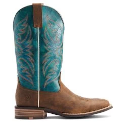 Ariat Men's Ricochet Lightweight Tan & Teal Western Boot 10044568 -ARIAT Cowboy Gear S23 MNS WEST 10044568 side1