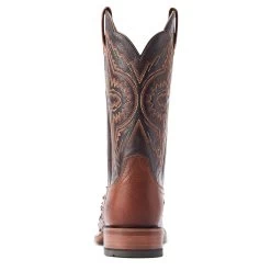 Ariat Men's Broncy Cinnamon Full QuillDark Auburn Western Boots 10044576 -ARIAT Cowboy Gear S23 MNS WEST 10044576 heel