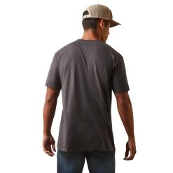 Ariat® Men's Mexico Recon Trim Charcoal Heather T-Shirt 10044743 -ARIAT Cowboy Gear S23 MNS WEST 10044743 back