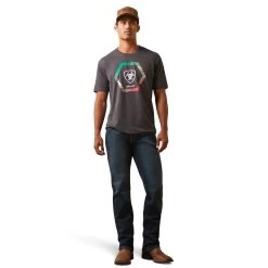 Ariat® Men's Mexico Recon Trim Charcoal Heather T-Shirt 10044743 -ARIAT Cowboy Gear S23 MNS WEST 10044743 full