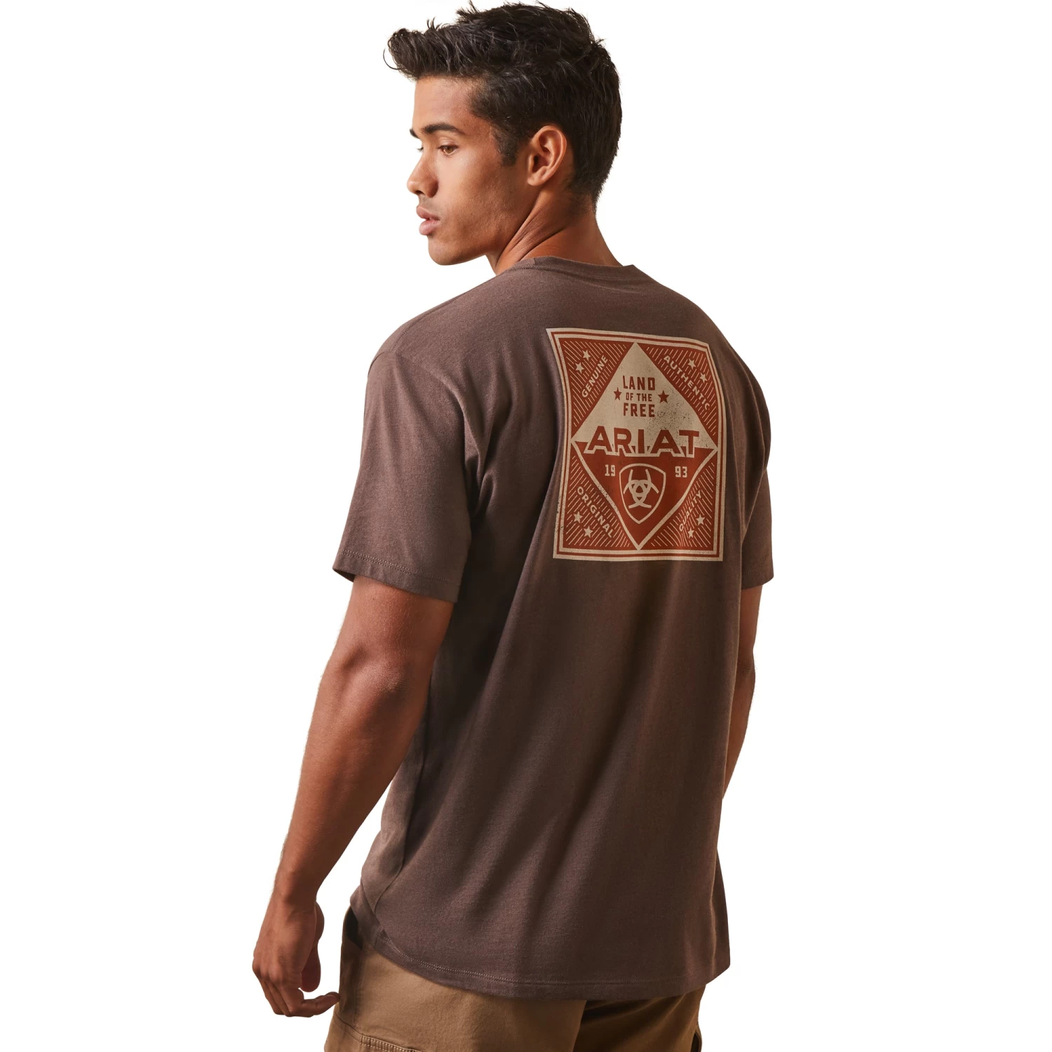 Ariat® Men's Patch Brown Heather Graphic T-Shirt 10044758 3 Ariat® Men's Patch Brown Heather Graphic T-Shirt 10044758