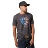 Ariat® Men's American Shield Charcoal Heather T-Shirt 10044763 -ARIAT Cowboy Gear S23 MNS WEST 10044763 front