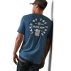 Ariat® Men's Land Of The Free Steel Blue Heather T-Shirt 10044765 -ARIAT Cowboy Gear S23 MNS WEST 10044765 back