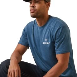 Ariat® Men's Land Of The Free Steel Blue Heather T-Shirt 10044765 -ARIAT Cowboy Gear S23 MNS WEST 10044765 detail01