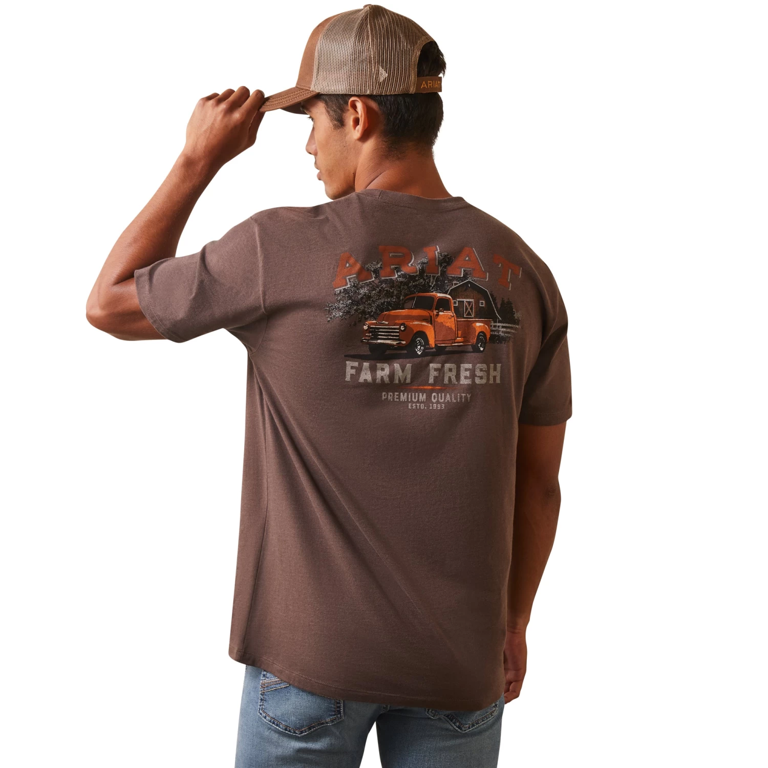 Ariat® Men's Farm Truck Brown Heather Graphic T-Shirt 10044768 3 Ariat® Men's Farm Truck Brown Heather Graphic T-Shirt 10044768