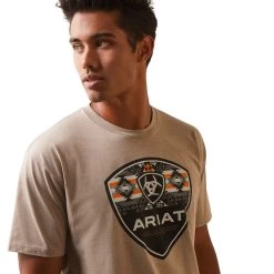 Ariat® Men's Geo Fill Oatmeal Beige Graphic T-Shirt 10044769 -ARIAT Cowboy Gear S23 MNS WEST 10044769 detail01