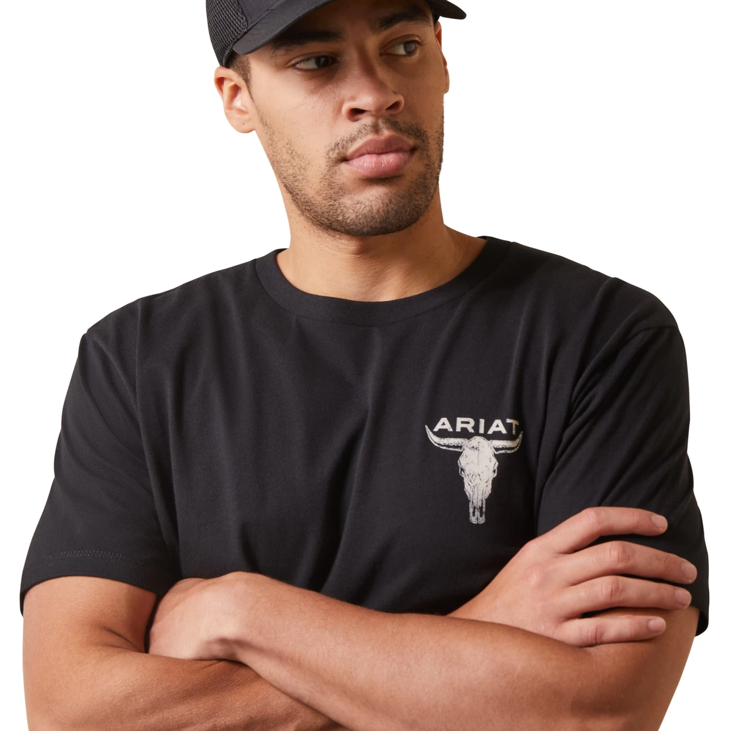 Ariat® Men's Steer Skull Flag Black Graphic T-Shirt 10044770 6 Ariat® Men's Steer Skull Flag Black Graphic T-Shirt 10044770 - Image 4