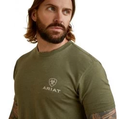 Ariat® Men's Fighting Eagle Military Heather Graphic T-Shirt 10044772 9 Ariat® Men's Fighting Eagle Military Heather Graphic T-Shirt 10044772 -ARIAT Cowboy Gear S23 MNS WEST 10044772 detail01
