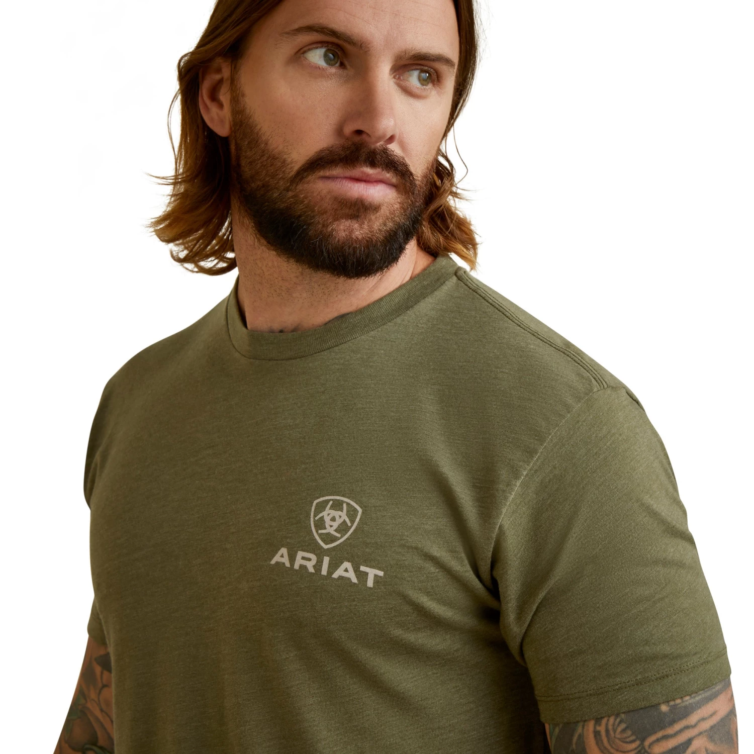 Ariat® Men's Fighting Eagle Military Heather Graphic T-Shirt 10044772 6 Ariat® Men's Fighting Eagle Military Heather Graphic T-Shirt 10044772 - Image 4