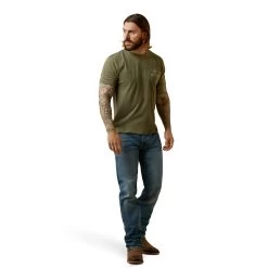 Ariat® Men's Fighting Eagle Military Heather Graphic T-Shirt 10044772 8 Ariat® Men's Fighting Eagle Military Heather Graphic T-Shirt 10044772 -ARIAT Cowboy Gear S23 MNS WEST 10044772 full