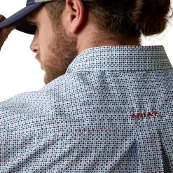 Ariat® Men's Wrinkle Free Eron Classic White Button Up Shirt 10044887 -ARIAT Cowboy Gear S23 MNS WEST 10044887 detail02