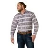 Ariat® Men's Classic Aztec Oyster Gray Snap Button Down Shirt 10044982