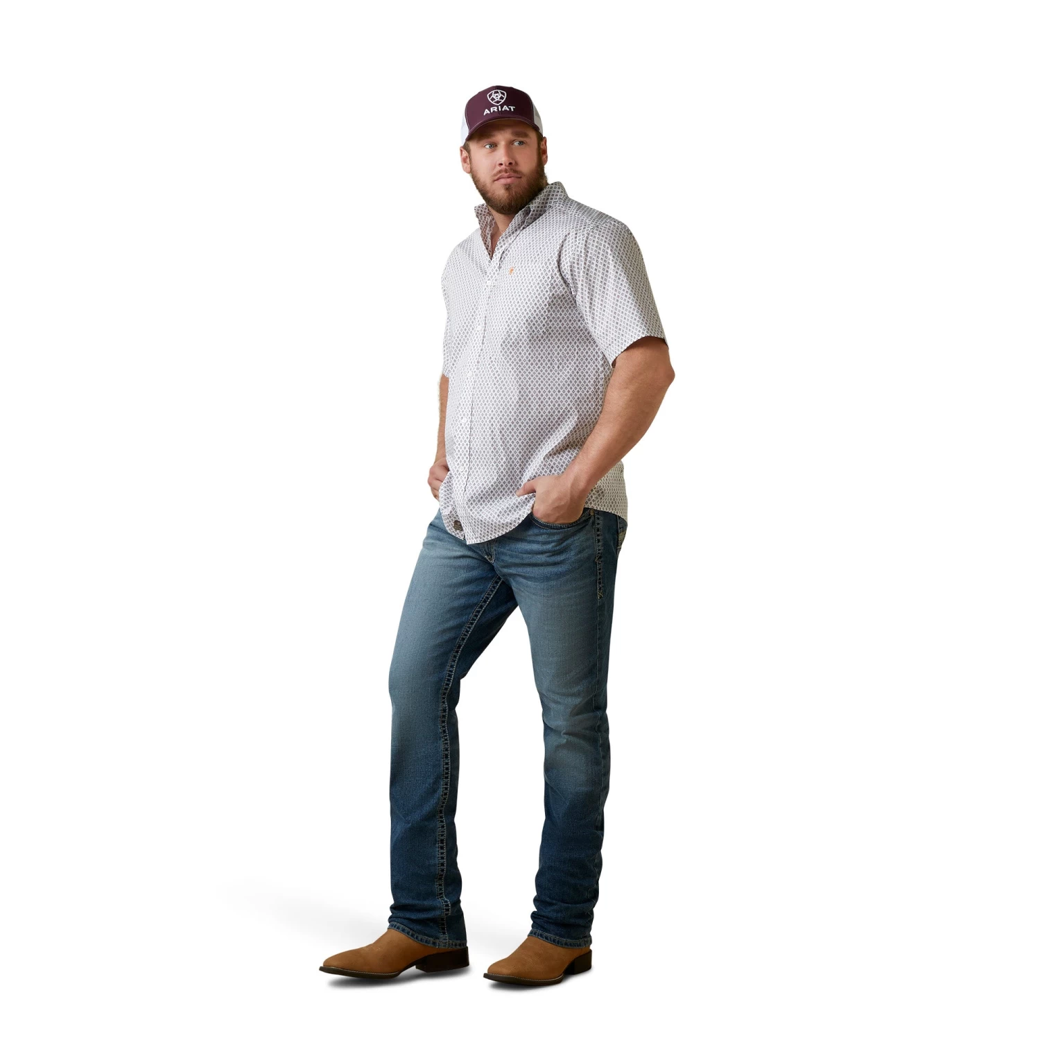 Ariat® Men's Mayson Casual Series White Button Down Shirt 10044987 5 Ariat® Men's Mayson Casual Series White Button Down Shirt 10044987 - Image 3