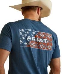 Ariat® Men's Stars Southwest Sailor Heather Blue T-Shirt 10045274 -ARIAT Cowboy Gear S23 MNS WEST 10045274 detail02