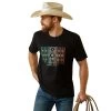 Ariat® Men's Chihuahua Flag Graphic Black T-Shirt 10045276 -ARIAT Cowboy Gear S23 MNS WEST 10045276 front