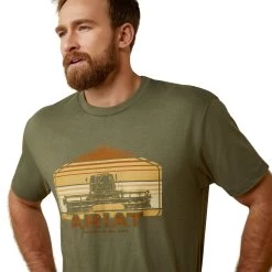 Ariat® Men's Combine Military Heather Green T-Shirt 10045277 -ARIAT Cowboy Gear S23 MNS WEST 10045277 detail01