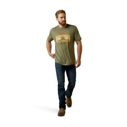 Ariat® Men's Combine Military Heather Green T-Shirt 10045277 -ARIAT Cowboy Gear S23 MNS WEST 10045277 full