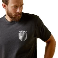 Ariat® Men's Patriot Badge Charcoal Heather T-Shirt 10045278 -ARIAT Cowboy Gear S23 MNS WEST 10045278 detail01