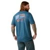 Ariat® Men's Steel Blue Mountain Flag Graphic T-Shirt 10045279 -ARIAT Cowboy Gear S23 MNS WEST 10045279 back