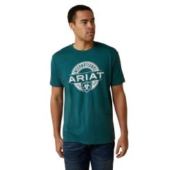 Ariat® Men's Dark Teal Heather Center Fire Graphic T-Shirt 10045284
