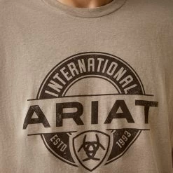 Ariat® Men's Oatmeal Heather Center Fire Graphic T-Shirt 10045285 -ARIAT Cowboy Gear S23 MNS WEST 10045285 detail01