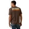 Ariat® Men's Retro Stripe Graphic Brown Heather T-Shirt 10045286 -ARIAT Cowboy Gear S23 MNS WEST 10045286 back