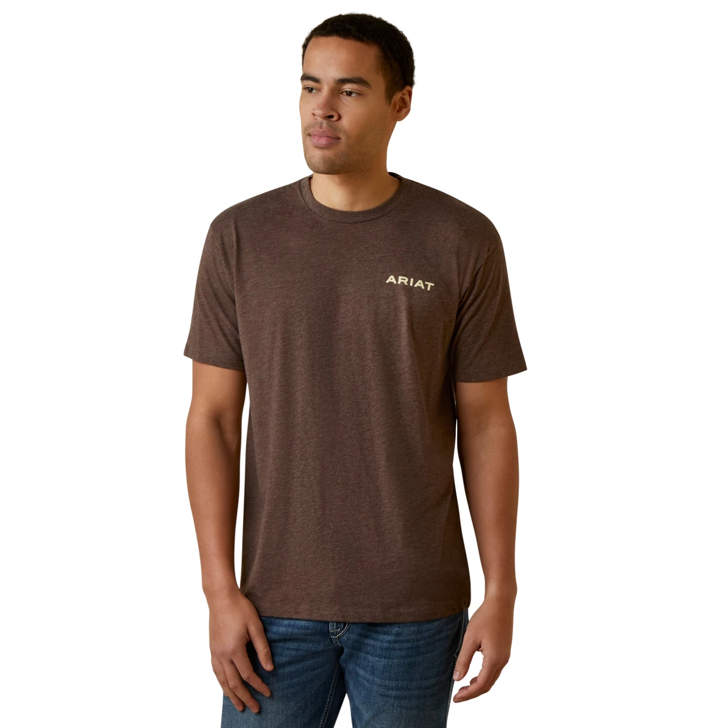 Ariat® Men's Retro Stripe Graphic Brown Heather T-Shirt 10045286 4 Ariat® Men's Retro Stripe Graphic Brown Heather T-Shirt 10045286 - Image 2