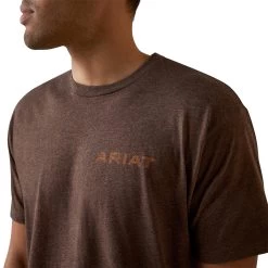Ariat® Men's Shield Stitch Brown Heather T-Shirt 10045288 9 Ariat® Men's Shield Stitch Brown Heather T-Shirt 10045288 -ARIAT Cowboy Gear S23 MNS WEST 10045288 detail01