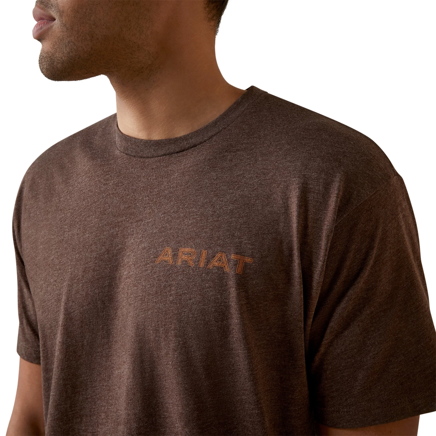Ariat® Men's Shield Stitch Brown Heather T-Shirt 10045288 6 Ariat® Men's Shield Stitch Brown Heather T-Shirt 10045288 - Image 4