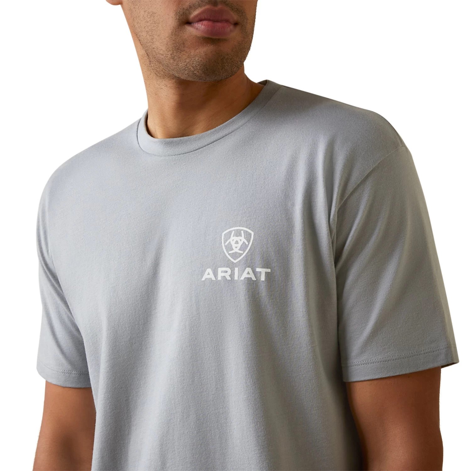 Ariat® Men's Offset Circle Stone Heather T-Shirt 10045291 6 Ariat® Men's Offset Circle Stone Heather T-Shirt 10045291 - Image 4