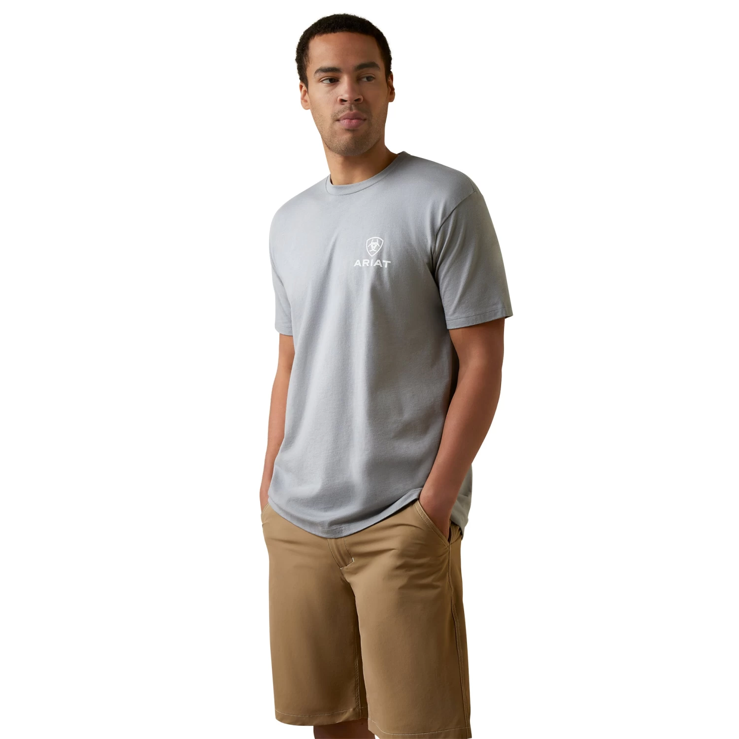 Ariat® Men's Offset Circle Stone Heather T-Shirt 10045291 4 Ariat® Men's Offset Circle Stone Heather T-Shirt 10045291 - Image 2
