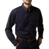 Ariat® Men's FR Air Inherent Navy Button Down Work Shirt 10040899 1 Ariat® Men's FR Air Inherent Navy Button Down Work Shirt 10040899 -ARIAT Cowboy Gear S23 MNS WORK 10040899 front