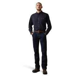 Ariat® Men's FR Air Inherent Navy Button Down Work Shirt 10040899 -ARIAT Cowboy Gear S23 MNS WORK 10040899 full