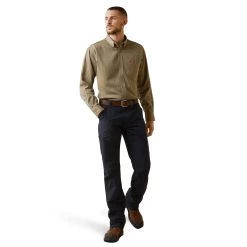 Ariat® Men's FR Air Inherent Khaki Heather Button Up Shirt 10040900 -ARIAT Cowboy Gear S23 MNS WORK 10040900 full