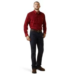 Ariat® Men's FR Air Inherent Red Heather Button Down Work Shirt 10043084 -ARIAT Cowboy Gear S23 MNS WORK 10043084 full