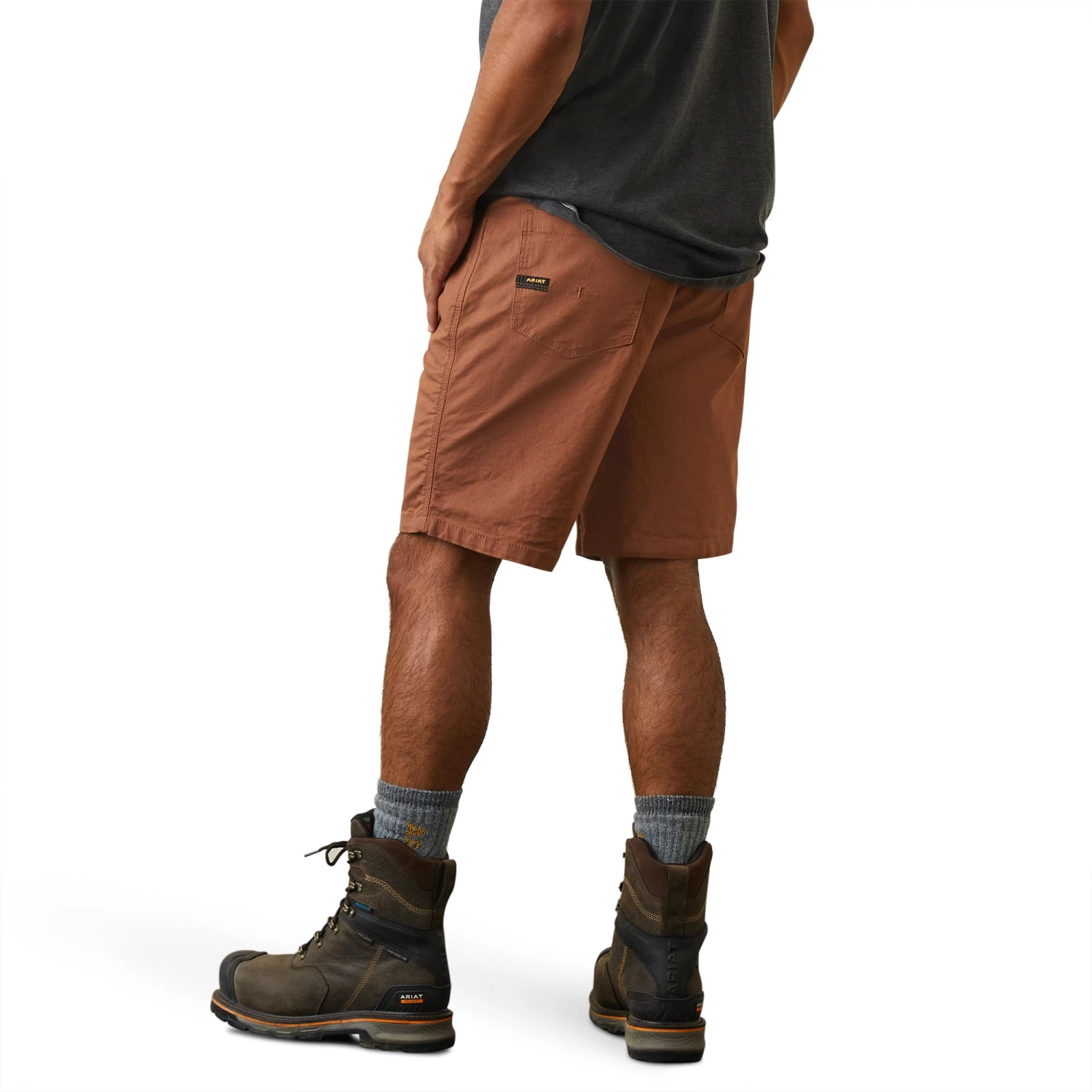 Ariat® Men's Rebar DuraStretch™ Made Tough Rust Brown Shorts 10043171 4 Ariat® Men's Rebar DuraStretch™ Made Tough Rust Brown Shorts 10043171 - Image 2