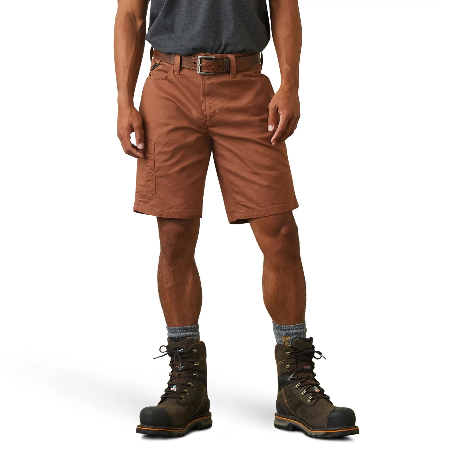 Ariat® Men's Rebar DuraStretch™ Made Tough Rust Brown Shorts 10043171 3 Ariat® Men's Rebar DuraStretch™ Made Tough Rust Brown Shorts 10043171