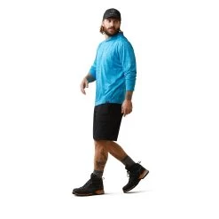 Ariat® Men's Rebar Evolution Hooded Scuba Blue Sun Shirt 10043312 -ARIAT Cowboy Gear S23 MNS WORK 10043312 full