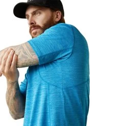 Ariat® Men's Rebar Evolution Athletic Fit Scuba Blue T-Shirt 10043325 12 Ariat® Men's Rebar Evolution Athletic Fit Scuba Blue T-Shirt 10043325 -ARIAT Cowboy Gear S23 MNS WORK 10043325 detail02