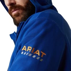 Ariat® Men's Rebar Workman Full Zip Royal Blue Hoodie 10043479 -ARIAT Cowboy Gear S23 MNS WORK 10043479 detail02