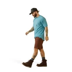 Ariat® Men's Rebar Cotton Strong™ Heather Blue T-Shirt 10043485 -ARIAT Cowboy Gear S23 MNS WORK 10043485 full