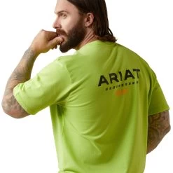 Ariat® Men's Rebar Cotton Strong™ Graphic Lime & Black T-Shirt 10043487 -ARIAT Cowboy Gear S23 MNS WORK 10043487 detail02