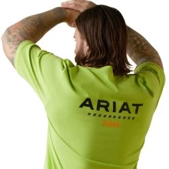 Ariat® Men's Rebar Cotton Strong™ Graphic Lime & Black T-Shirt 10043487 -ARIAT Cowboy Gear S23 MNS WORK 10043487 detail03